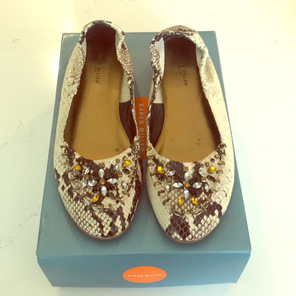 Karen Millen Snake Print Loafers